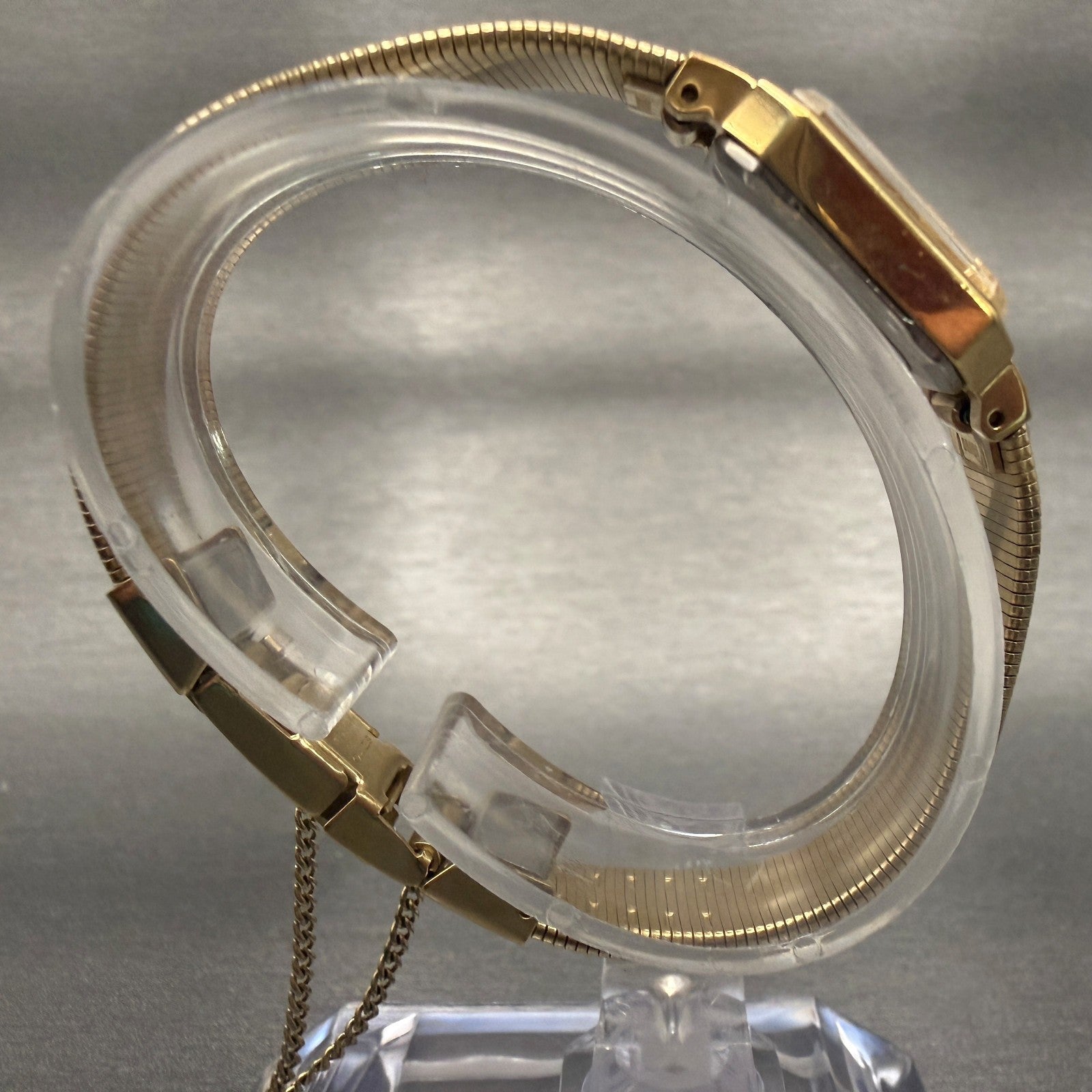 Seiko Watch Women 19mm Gold Dial Gold Tone Octagon 2C20-5850 New Battery7