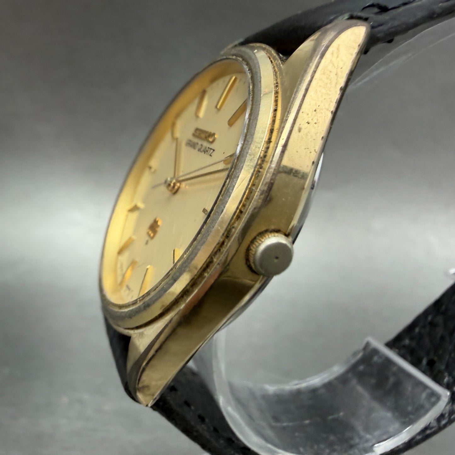 Seiko Grand Quartz Watch Men 35mm Champagne Dial Gold Tone 9940-8010 New Battery2