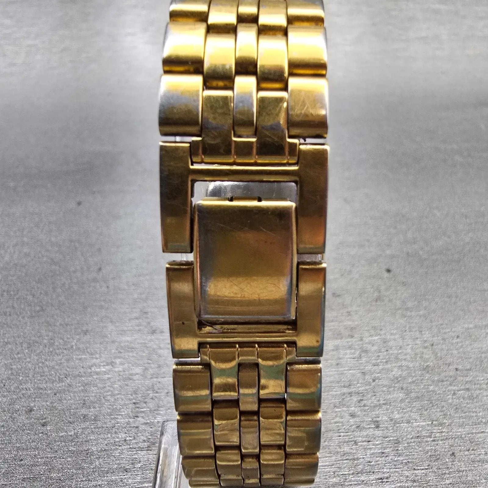 Seiko Pulsar Watch Men 27mm White Dial Gold Tone Date VX32-X154 New Battery VTG7