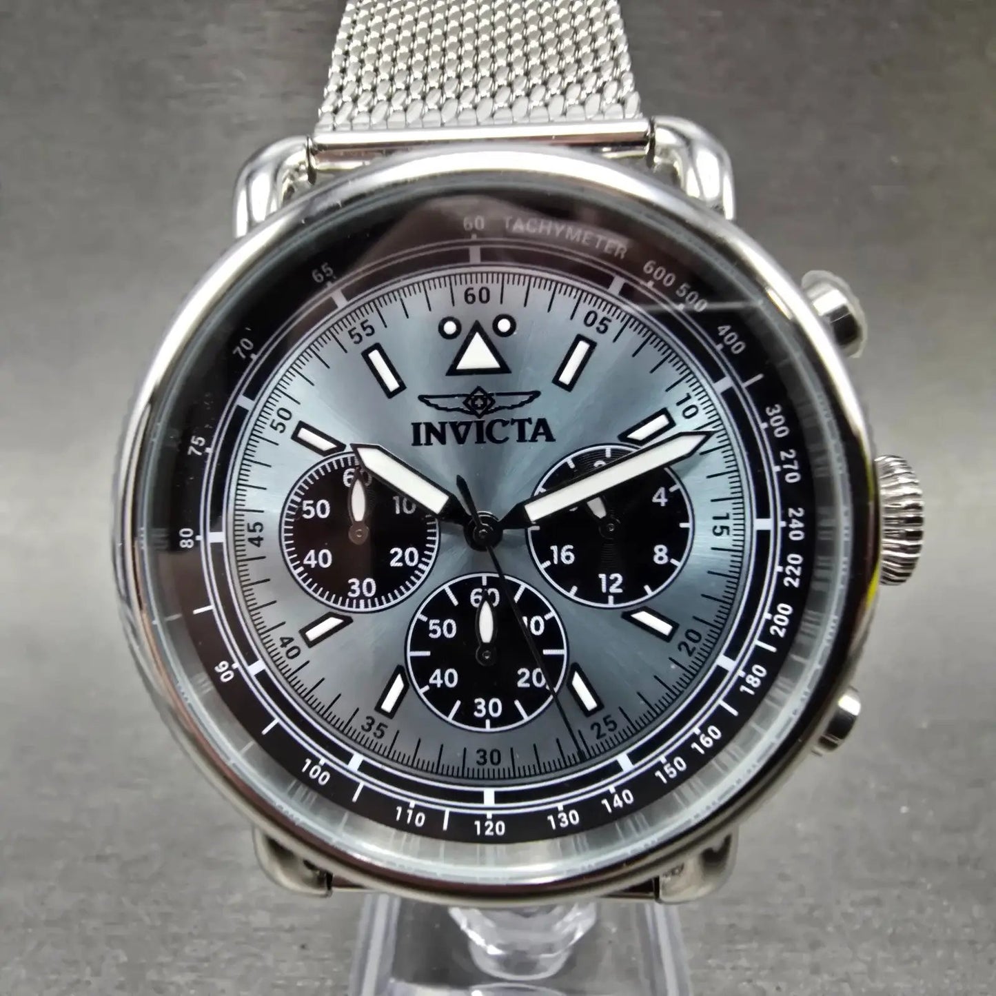 Invicta Speedway Chronograph Watch Men 44mm Blue Dial Silver Tone 47359 New Batt1