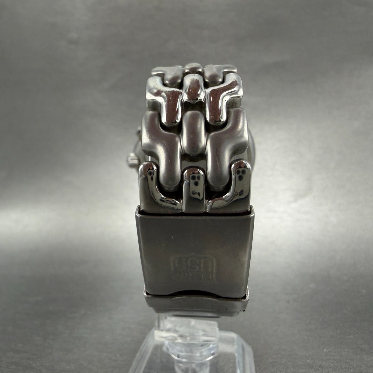 Elgin Chronograph Watch Men 39mm Black Dial Silver Tone Round FK-667 New Battery7