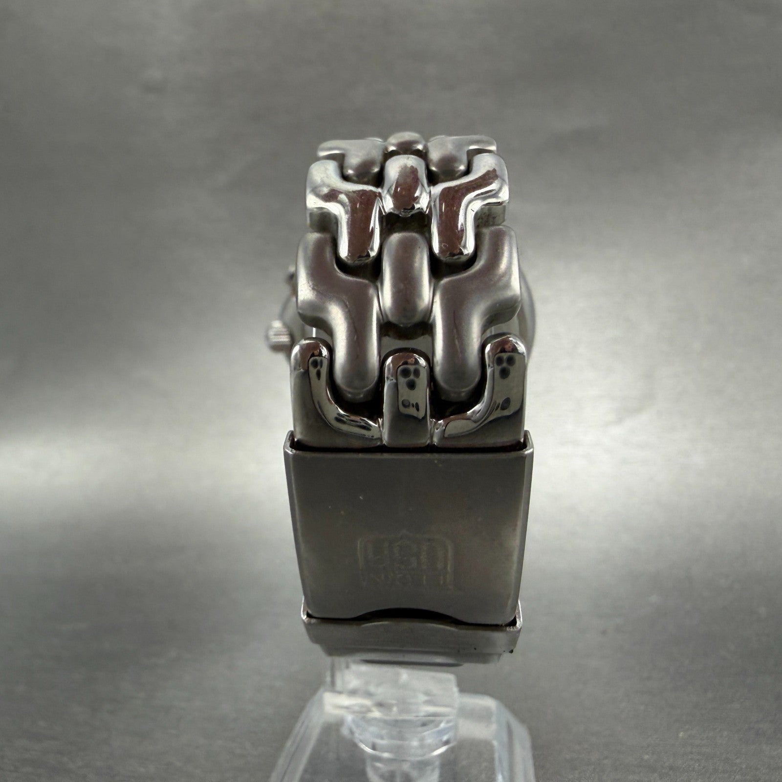 Elgin Chronograph Watch Men 39mm Black Dial Silver Tone Round FK-667 New Battery7