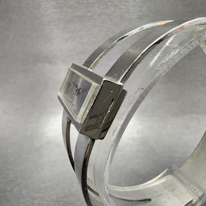 Baylor Watch Women 24mm Silver Dial Silver Tone Rectangle Manual Wind bangle2