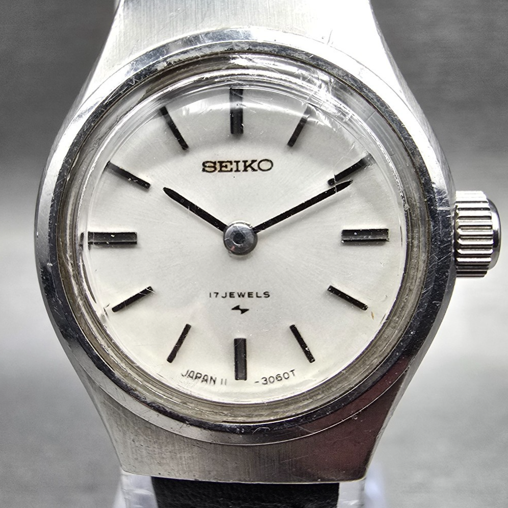 Seiko Watch Women 21mm White Dial Silver Tone Round 11-0910 Manual Wind Works1