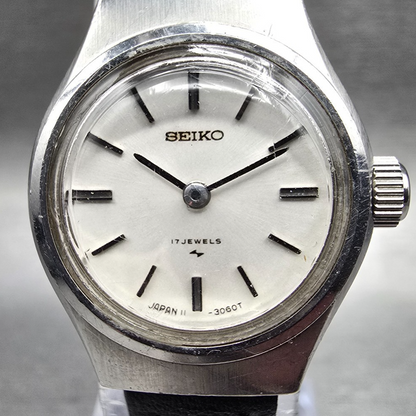 Seiko Watch Women 21mm White Dial Silver Tone Round 11-0910 Manual Wind Works1