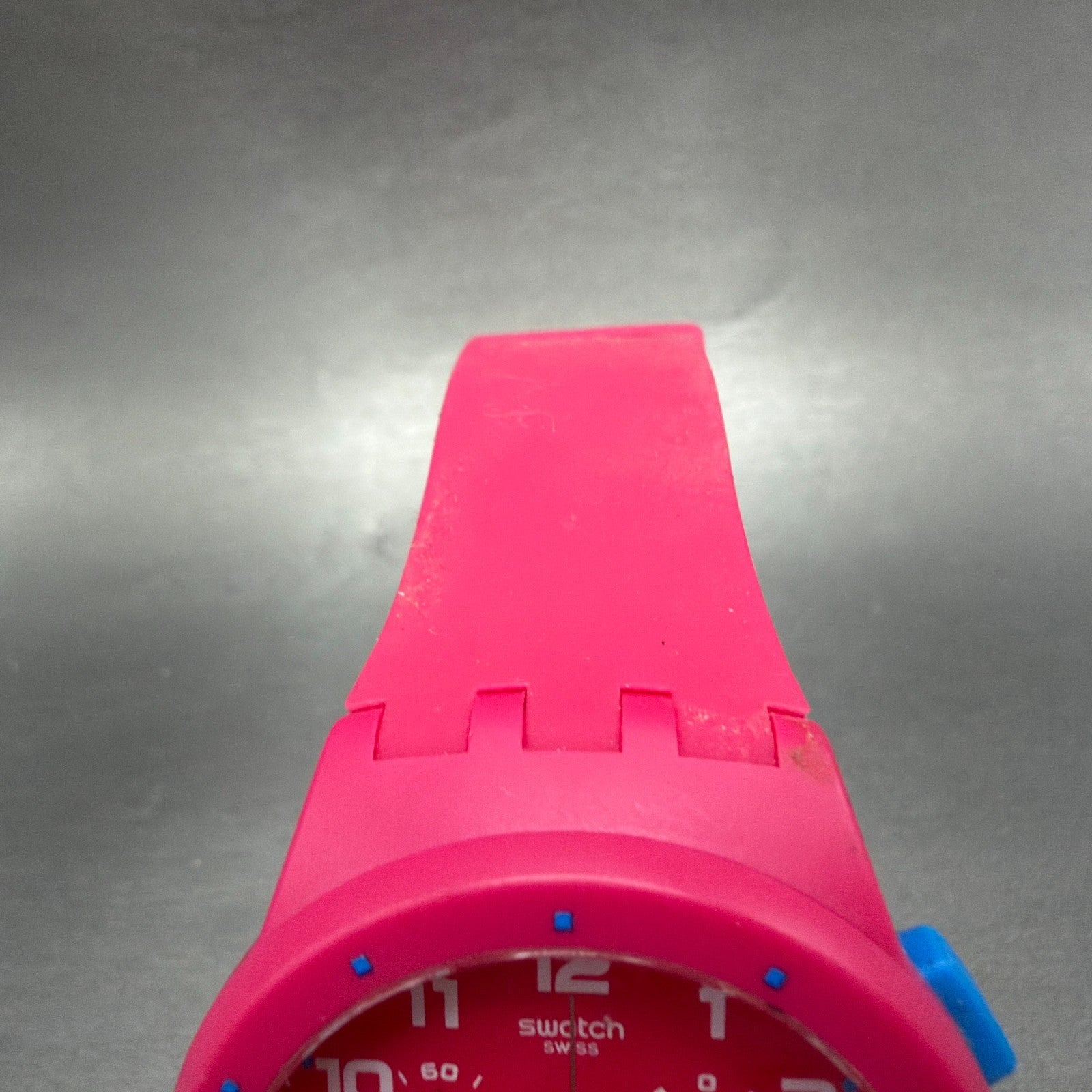 Swatch Chrono Pink Frame Watch Men 42mm Pink Dial Pink Tone Date Round New Batt5