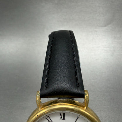 Seiko Alba Watch Men 31mm White Dial Gold Tone Round V515-6540 New Battery VTG4