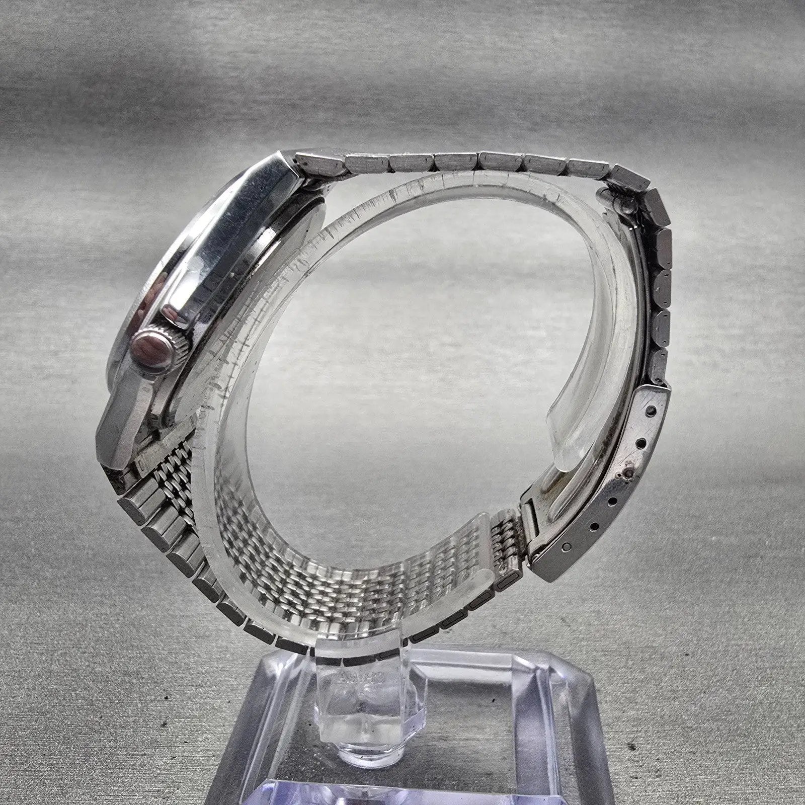 Seiko Chronos Watch Men 34mm Silver Dial Silver Tone Daydate 5H23-7D20 New Batt6
