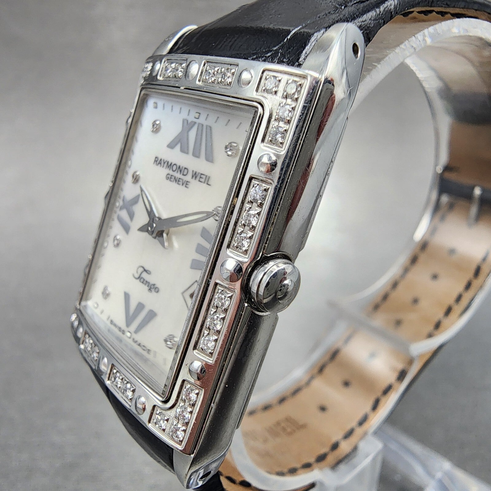 Raymond Weil Tango Tank Watch Women 24mm MOP Dial Steel Diamond New Battery2