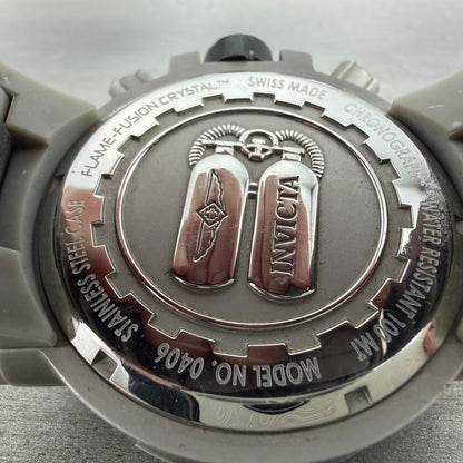 Invicta Subaqua Nitro Chrono Watch Men 50mm Silver Dial Gray Tone 0406 NewBatt9