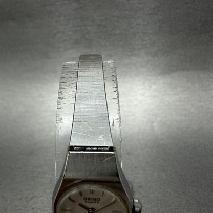 Seiko Watch Women 16mm White Dial Silver Tone Round 54200029 New Battery VTG AB4