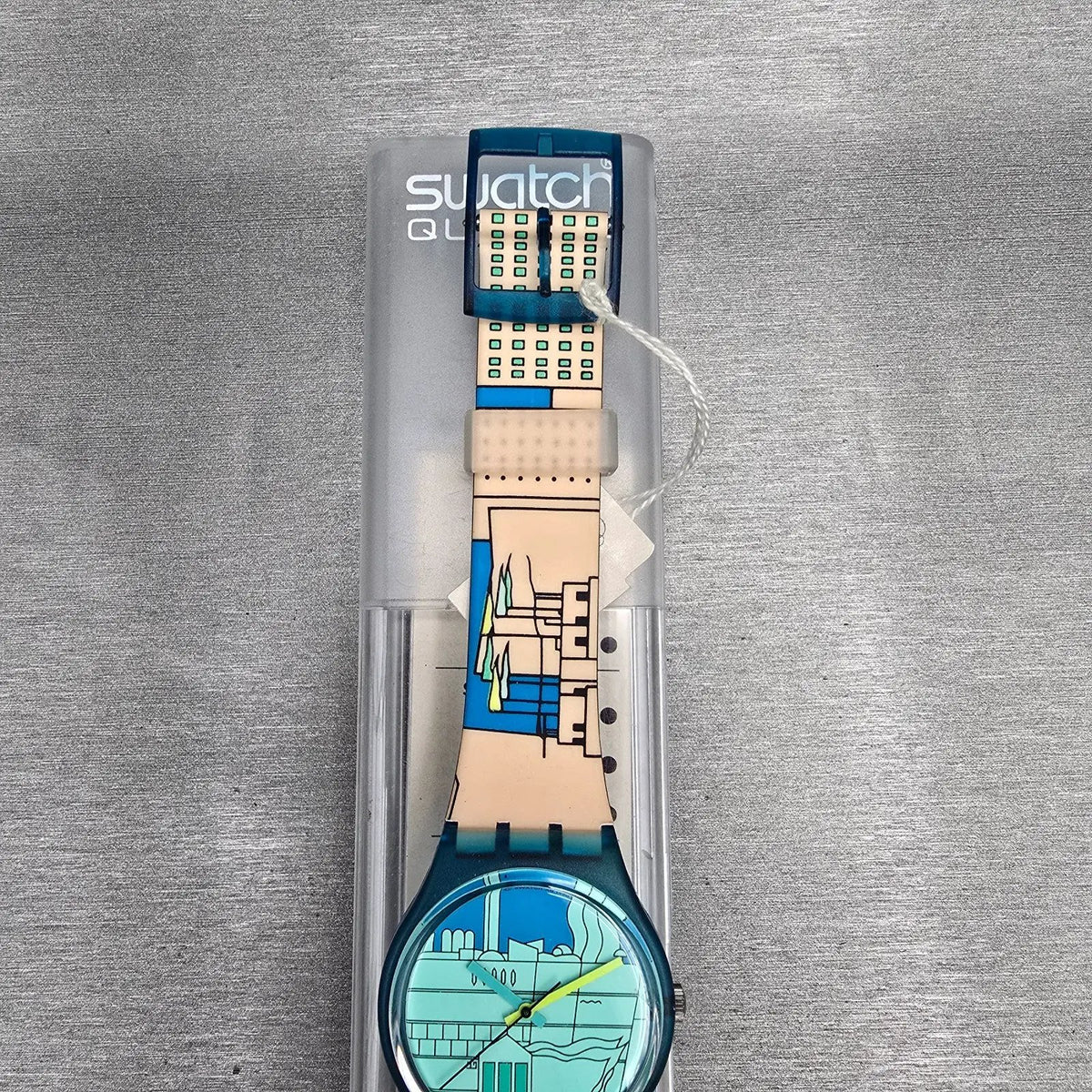 Swatch Metroscape Watch Men 34mm Blue Dial Blue Case GN109 New Battery NOS2