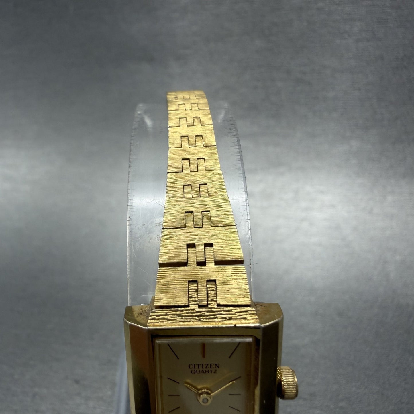 Citizen CQ Watch Women 17mm Champagne Dial Gold Tone Rectangle 3220 New Battery4