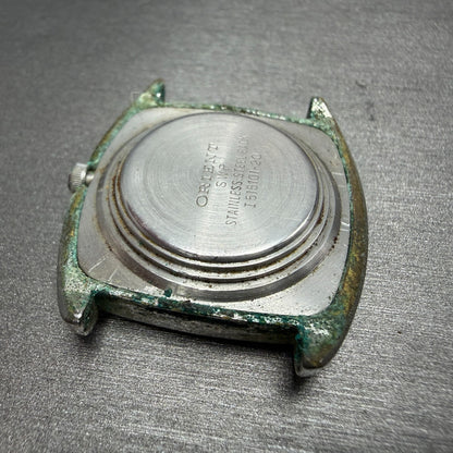 Orient Watch Men 31mm Silver Dial Silver Tone Rectangle I515101-20 PARTS Vintage10
