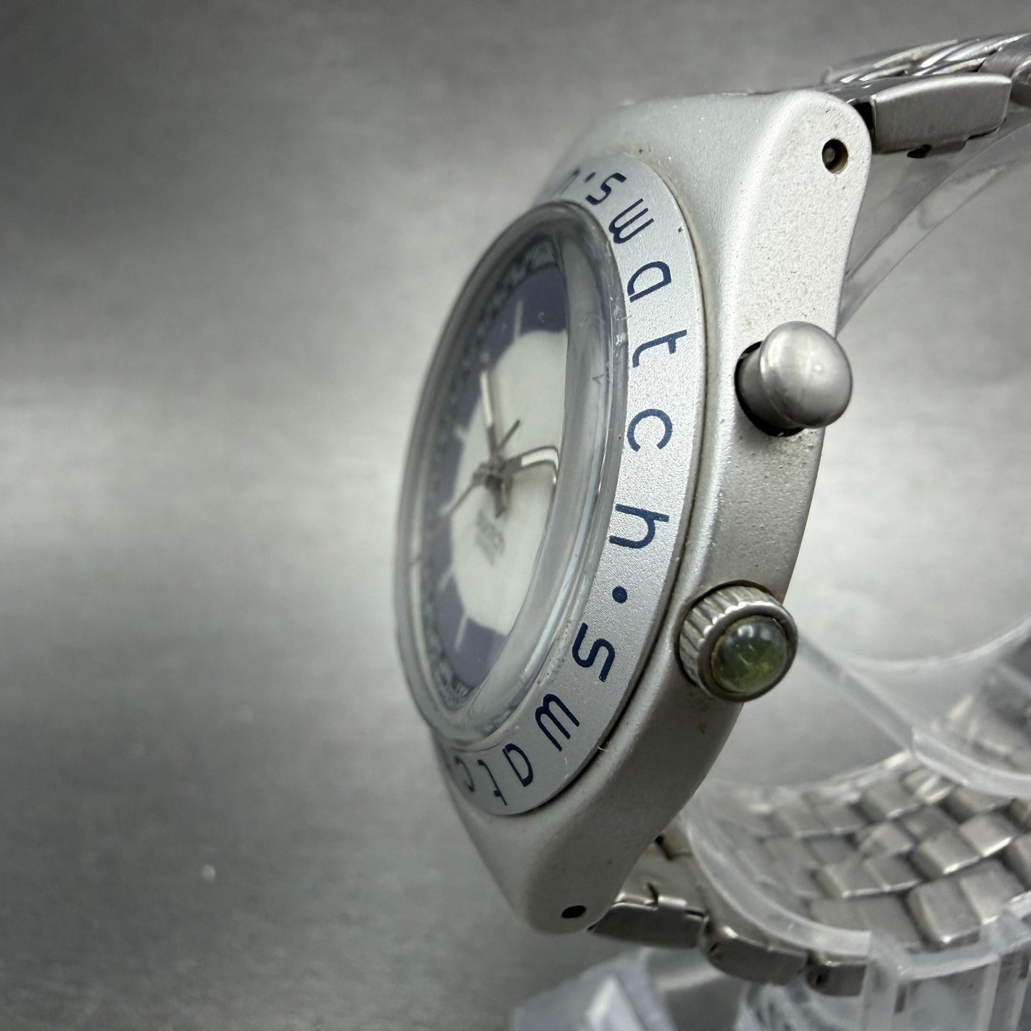 Swatch irony Zebah Watch Unisex 37mm Blue Dial Silver Tone YGS9000 New Battery2