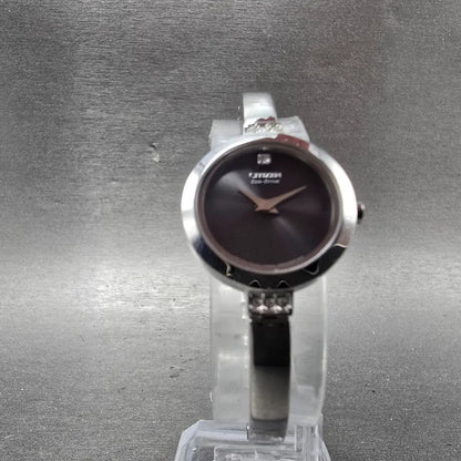 Citizen Eco-Drive Watch Women 21mm Black Dial Silver Tone B023-S067090 Runs5