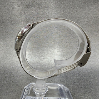 Swatch Irony Libertine Watch Women 24mm Silver Dial Steel Mesh Band New Battery