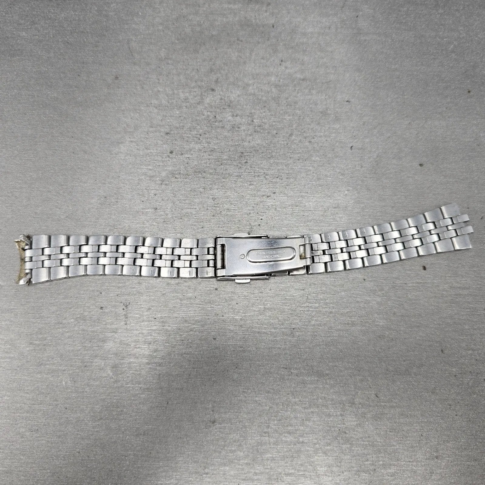 Seiko Bracelet 18mm Stainless Steel Two Tone Tri Folding Clasp VTG Japan 4A4K2C19