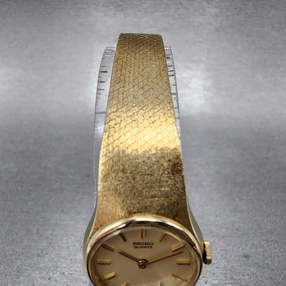 Seiko Watch Women 19mm Cream Dial Gold Tone Round 160079 New Battery VTG4