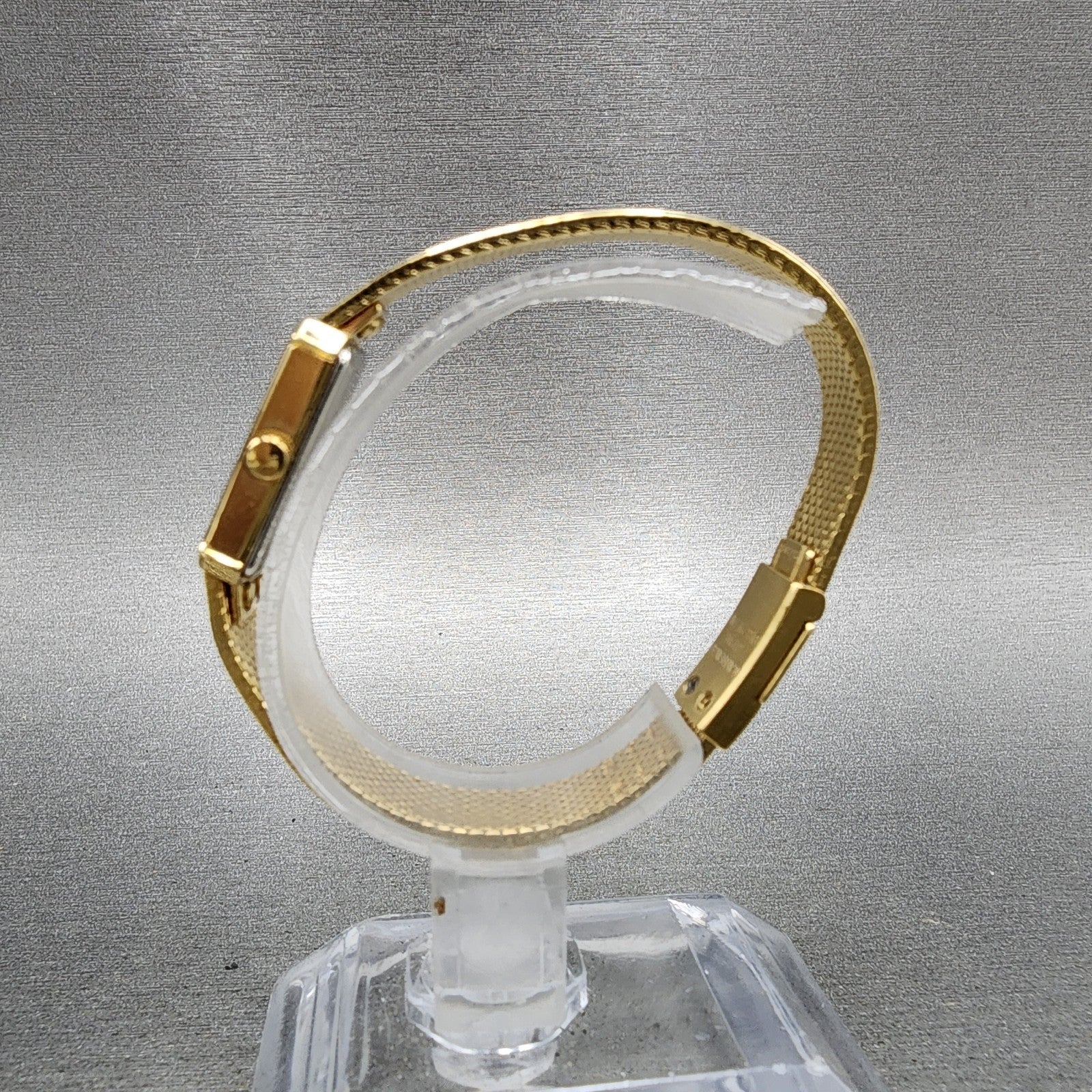 Seiko Lassale Tank Watch Women 13mm Champagne Dial Gold Tone 2e505029 New Bat6