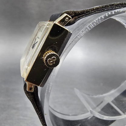 Girard Perreguax Tank Watch Women 17mm White Dial Gold Plated Manual Wind Runs3