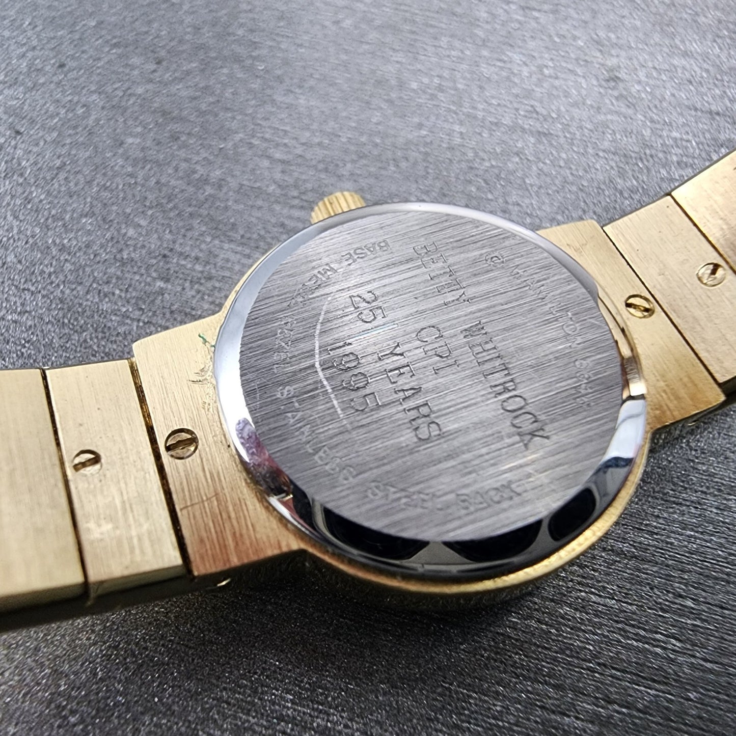 Hamilton Watch Women 19mm Cream Dial Gold Tone Rectangle Oval New Battery9