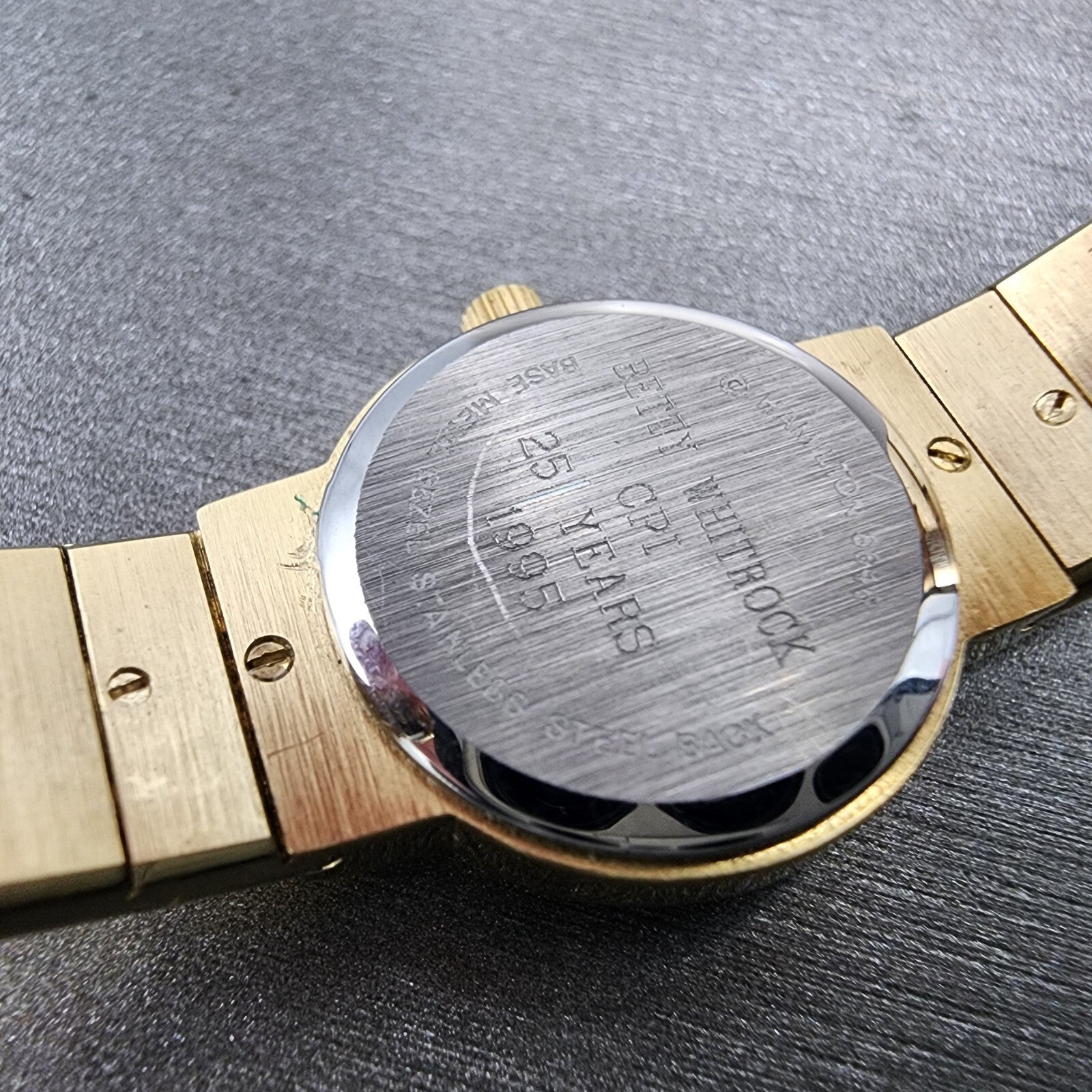 Hamilton Watch Women 19mm Cream Dial Gold Tone Rectangle Oval New Battery9