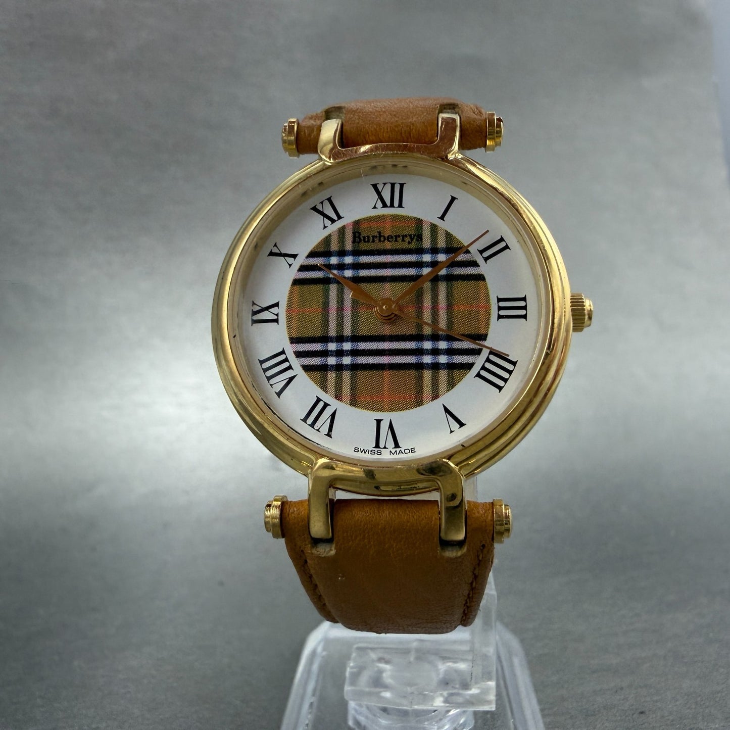 Burberry Watch Men 32mm White Dial Gold Tone Round 11200G New Battery5