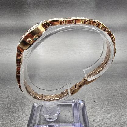Bulova Watch Women 17mm MOP Dial Gold Tone Gemmed Oval 98L200 New Battery AD6