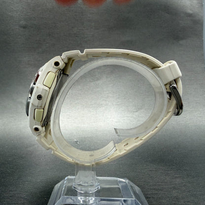 Casio Baby-G Watch Women 38mm White Dial White Case Round BGA-100 New Battery AB6