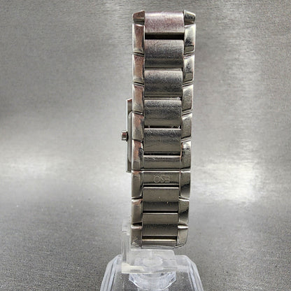 ESQ Tank Watch Women 21mm MOP Dial Silver Tone Diamond Bezel E5093 New Battery7