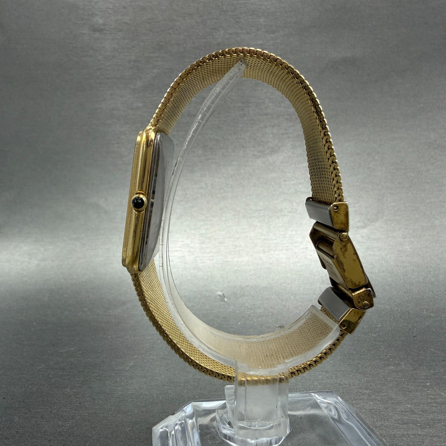 Seiko Tank Watch Men 26mm Champagne Dial Gold Tone Vintage 6020-5039 New Batt 876