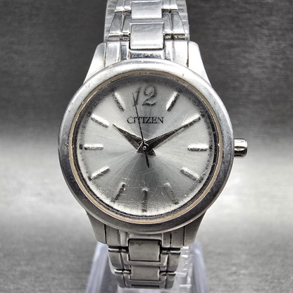 Citizen Watch Women 25mm Silver Dial Silver Tone Round 1032-S093406 New Battery0
