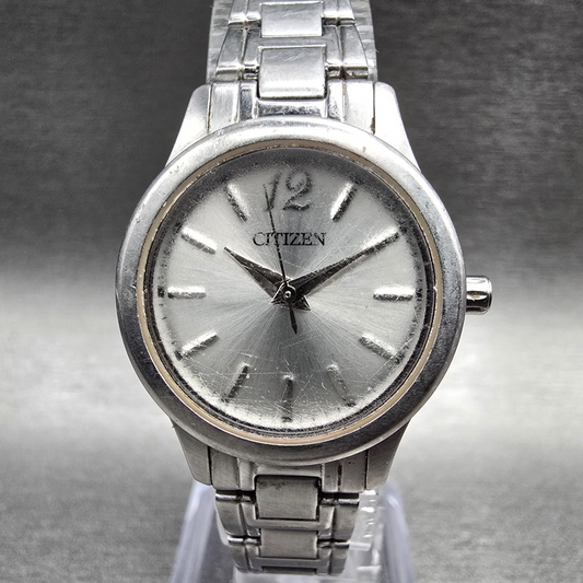 Citizen Watch Women 25mm Silver Dial Silver Tone Round 1032-S093406 New Battery0