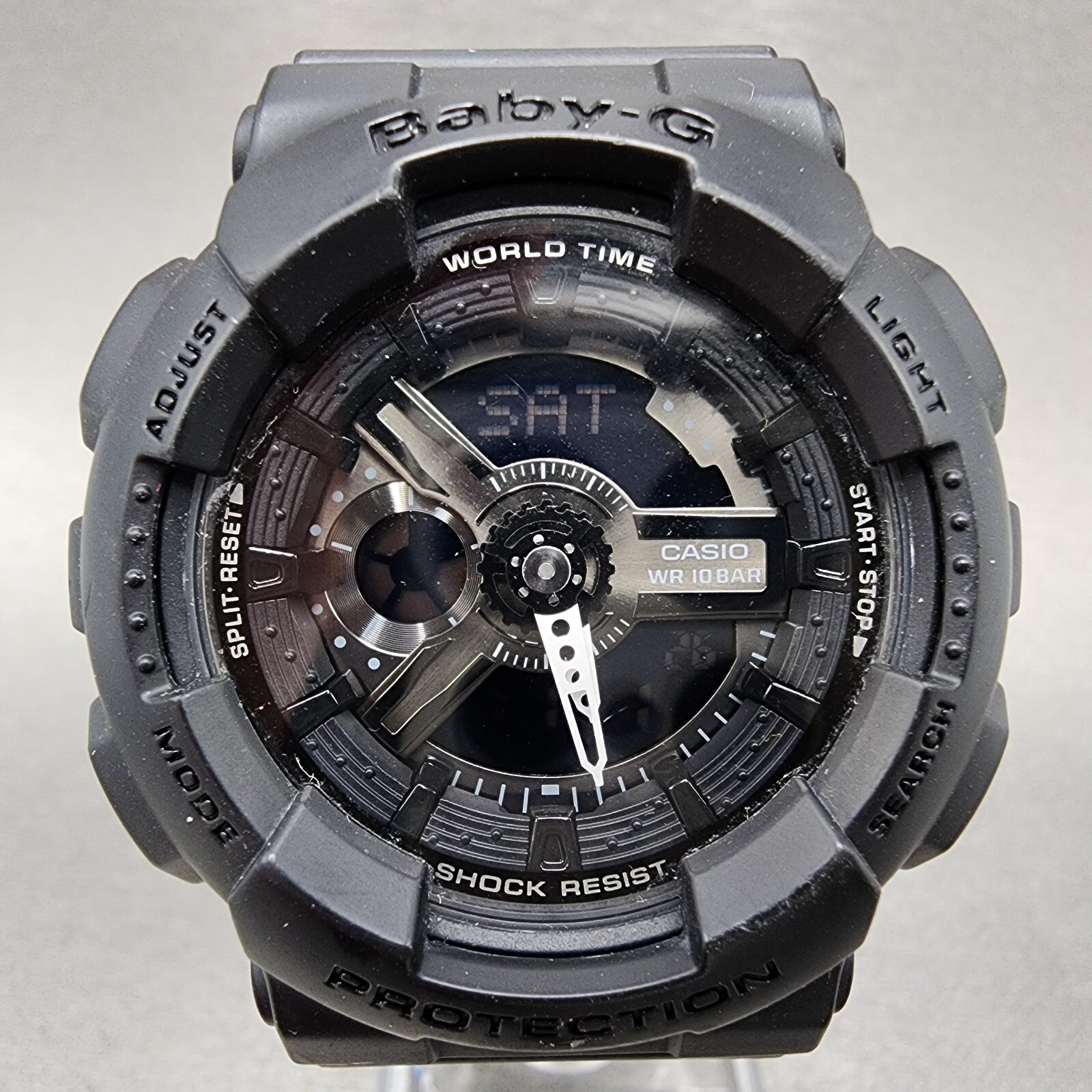 Casio BabyG BA110BC Watch Women 43mm Analog Digital Black Tone Round New Batt1