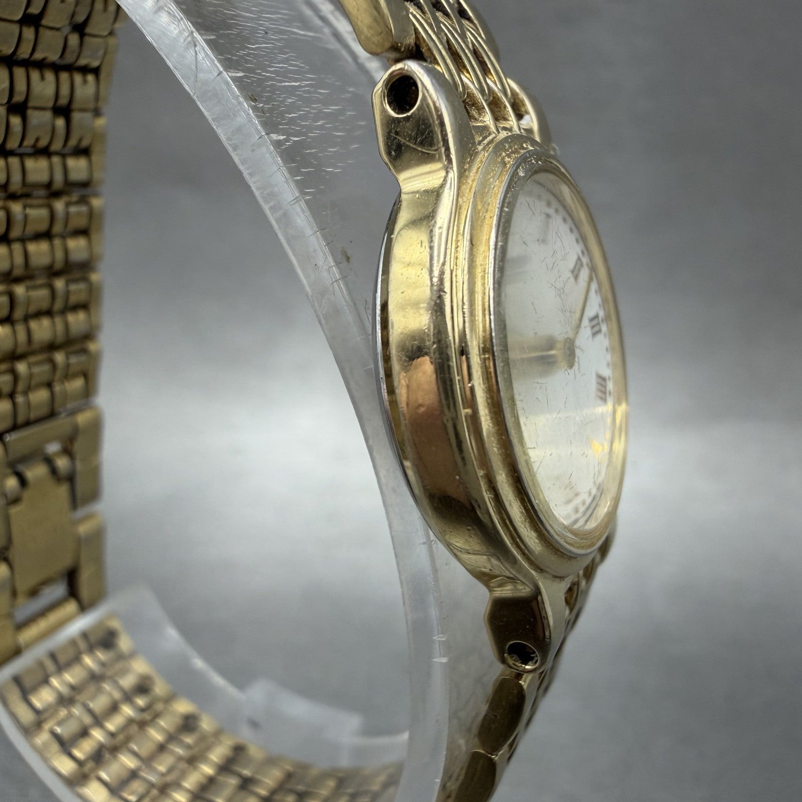 Citizen Watch Women 22mm White Dial Gold Tone Round 3220-326598 New Battery3