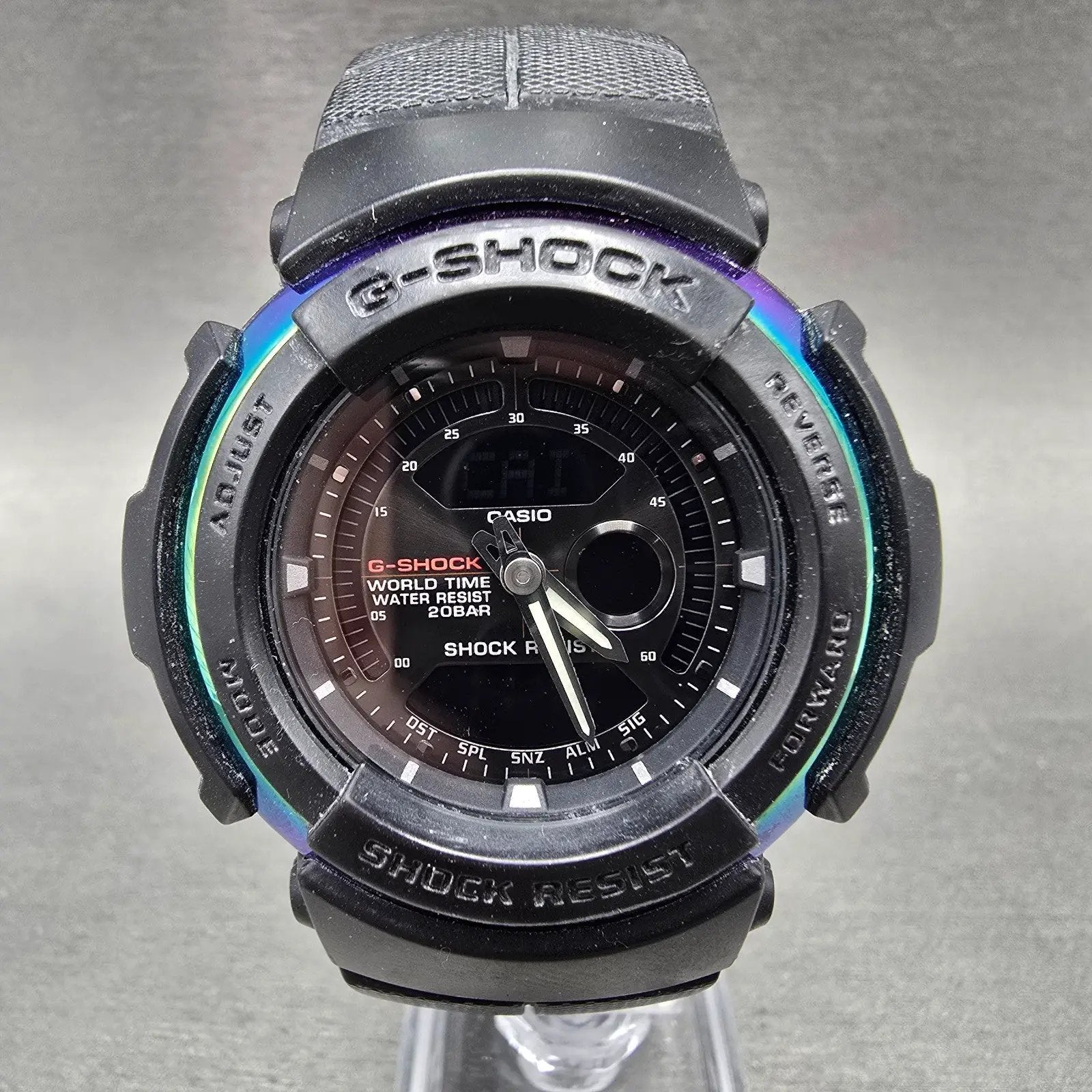 Casio G-Shock G-306X Watch Men 47mm Black Rainbow Alarm Analog Digital New Batt0