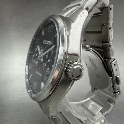 Citizen Eco-Drive Corso Watch Men 43mm Black Dial Steel Daydate AO9020-84E Runs2
