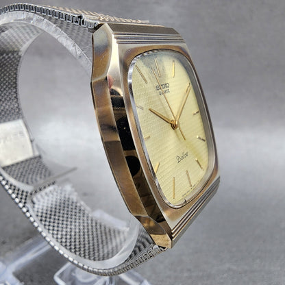 Seiko Dolce Watch Men 30mm Champagne Dial Gold Tone 59315450 New Battery3