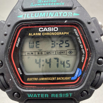 Casio Illuminator DW-290 Watch Men 47mm Black Digital Alarm Chrono New Battery1