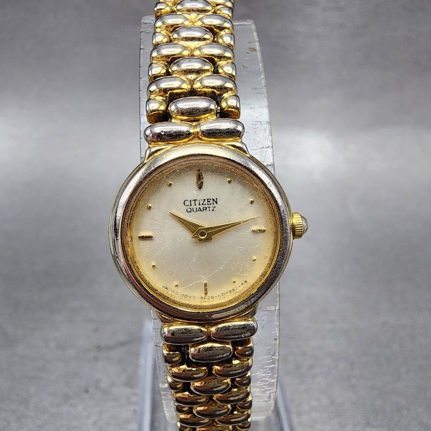 Citizen Watch Women 19mm Champagne Dial Gold Tone 5920S72676 New Battery0
