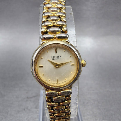 Citizen Watch Women 19mm Champagne Dial Gold Tone 5920S72676 New Battery0