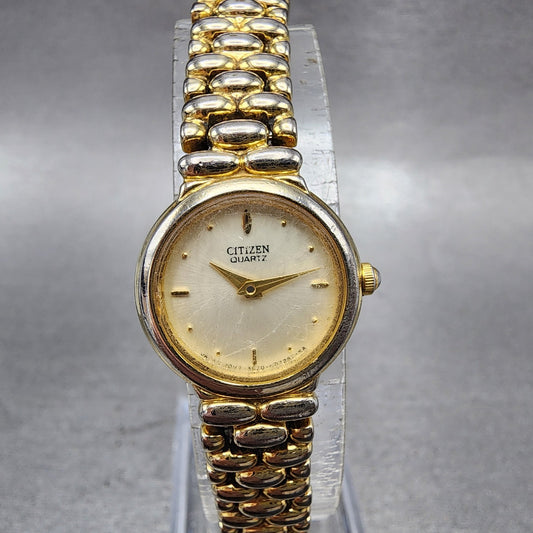 Citizen Watch Women 19mm Champagne Dial Gold Tone 5920S72676 New Battery0