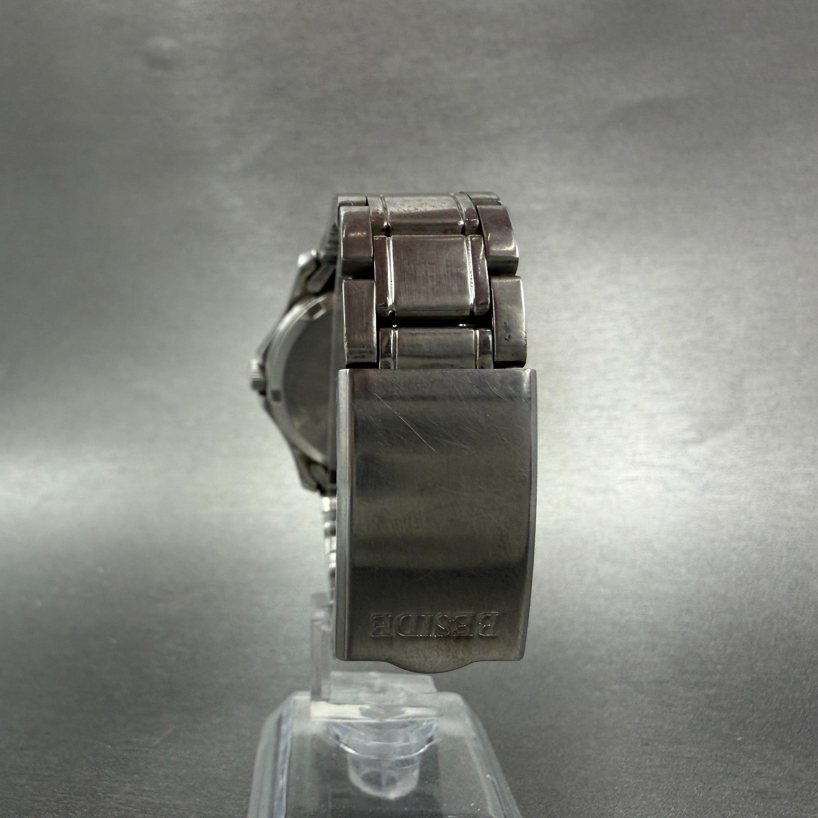 Casio Beside Watch Men 35mm Silver Dial Steel Daydate Round BES-105 New Battery7