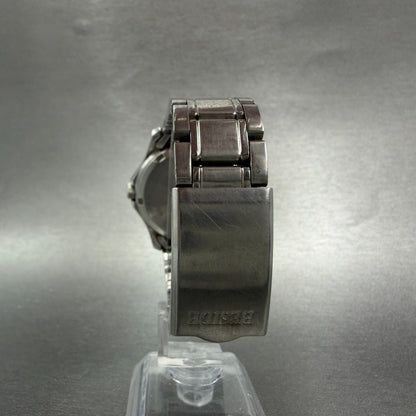 Casio Beside Watch Men 35mm Silver Dial Steel Daydate Round BES-105 New Battery7