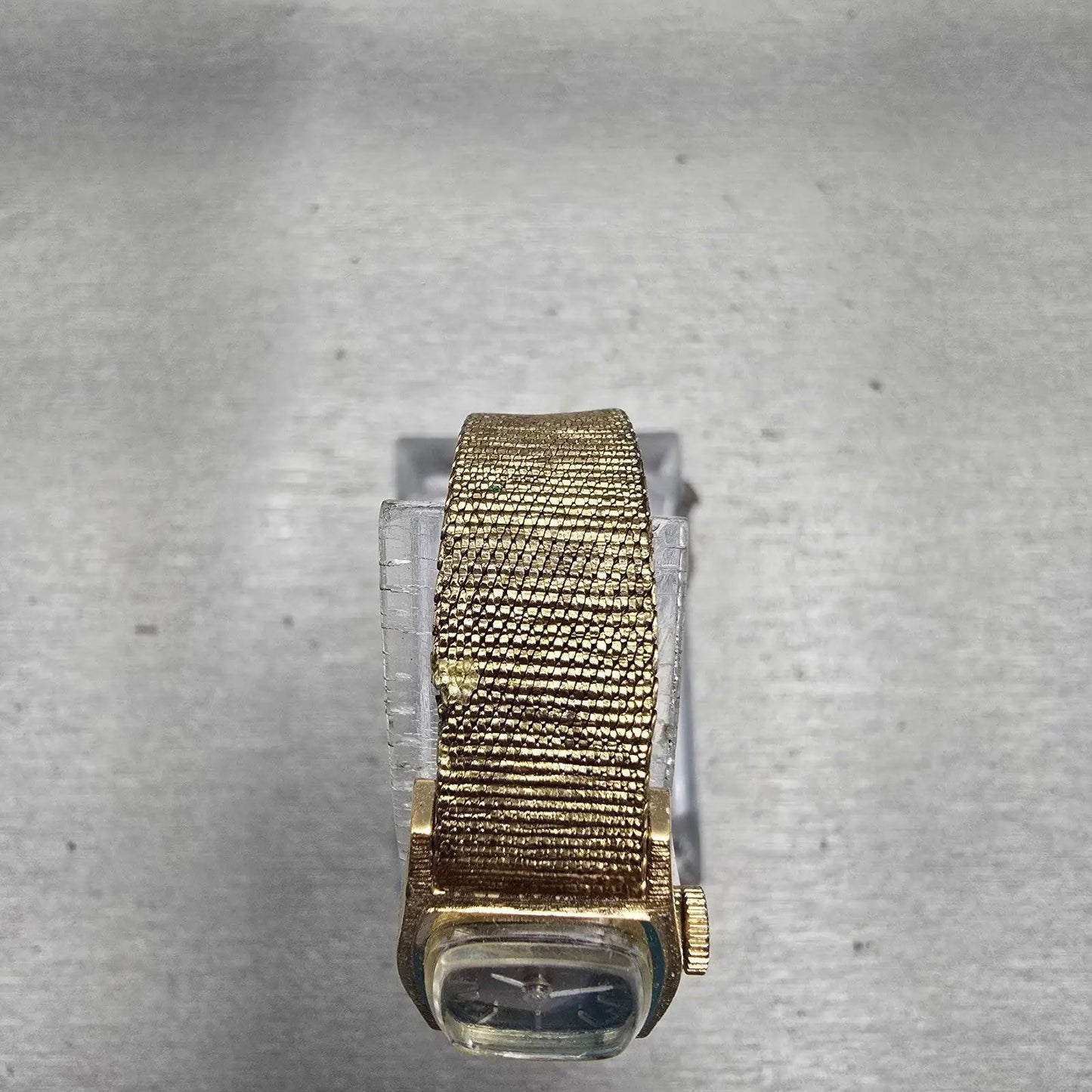 Seiko Watch Women 16mm Bronze Dial Gold Tone Rectangle 11-3669 Manual Wind Works5