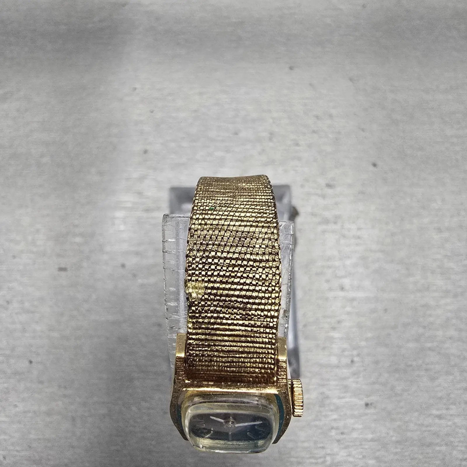 Seiko Watch Women 16mm Bronze Dial Gold Tone Rectangle 11-3669 Manual Wind Works5