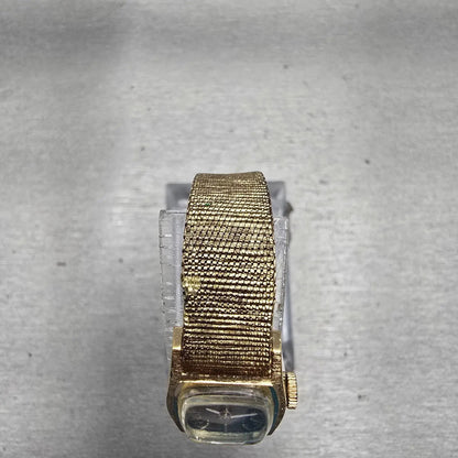 Seiko Watch Women 16mm Bronze Dial Gold Tone Rectangle 11-3669 Manual Wind Works5