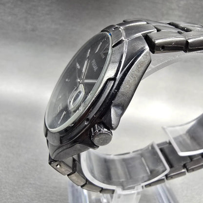 Seiko Pulsar Watch Men 38mm Black Dial Black Tone Date VX42-X266 New Battery2