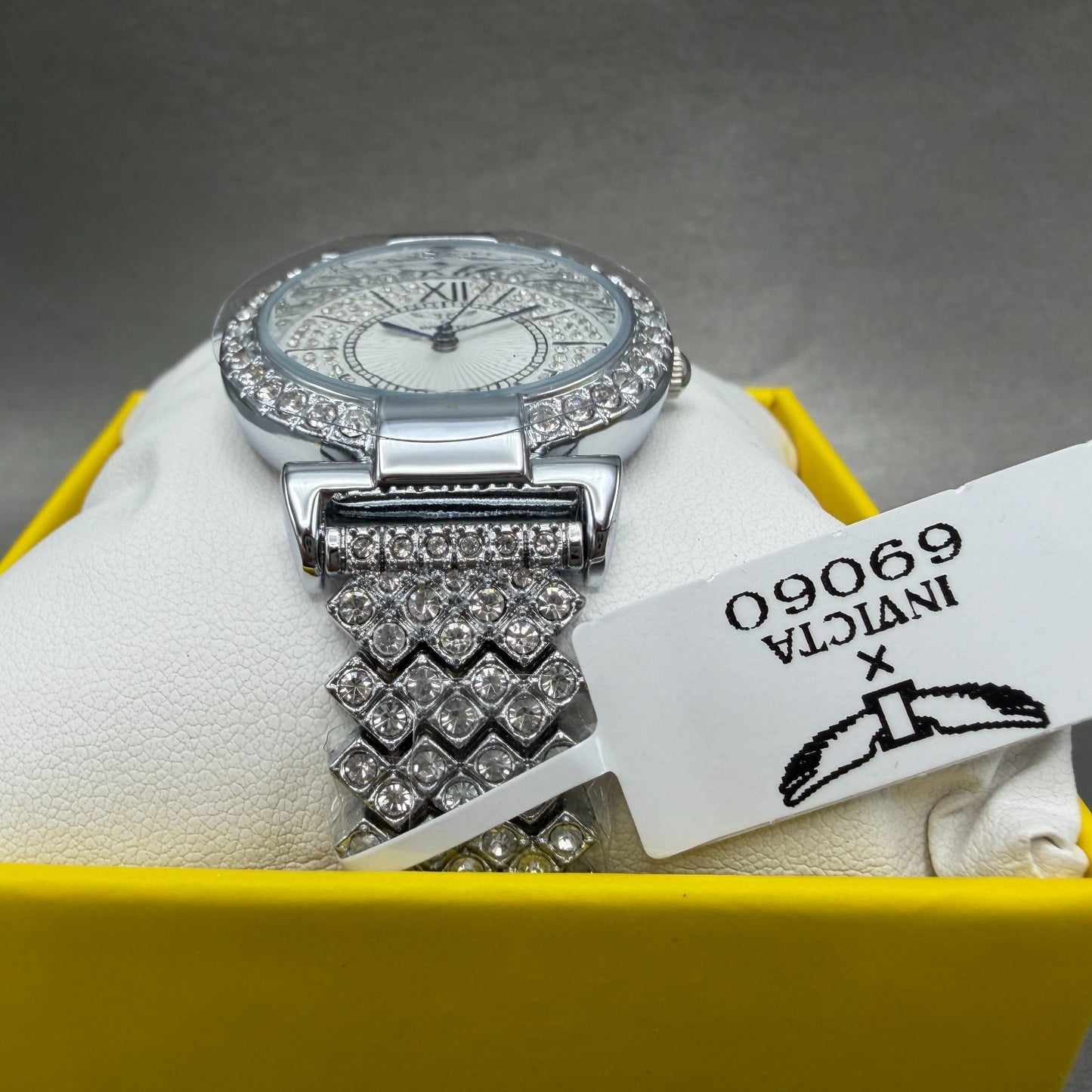 Invicta Wildflower Watch Women 34mm White Dial Silver Tone Crystal Accents 690602